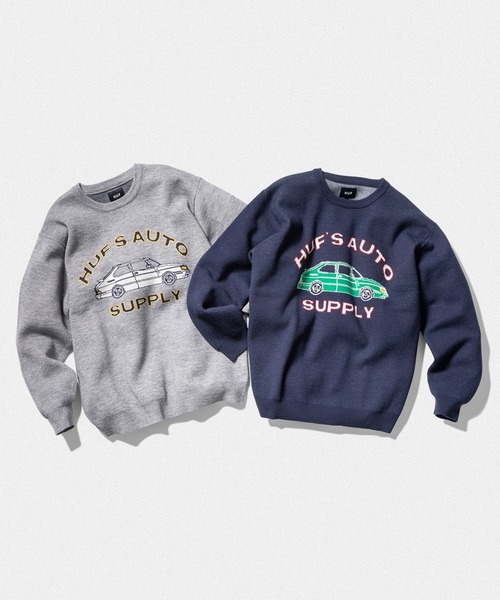 HUF(ハフ)の「CHOP SHOP CREW SWEATER / HUF セーター ニット(ニット/セーター・メンズ・ヘザーグレー/ネイビー・SMALL/MEDIUM/LARGE/X-LARGE/XX-LARGE/X-SMALL)」の13枚目の写真
