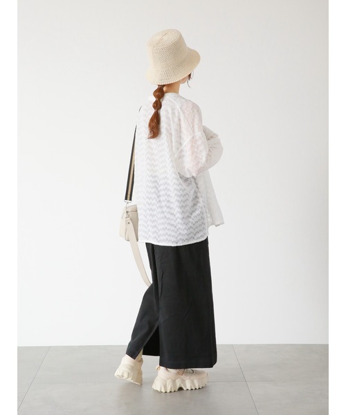 ehka sopo（エヘカソポ）の「ジャカードシアーシャツ（シャツ/ブラウス・レディース・ブラック/キナリ/オフホワイト・ﾌﾘ-）」の21枚目の写真