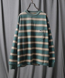 n(n) BY NUMBER (N)INE | FOX MULTI BORDER LS TEE / フォックス刺繍 マルチボーダー ロングスリーブ ポケットTシャツ(Tシャツ/カットソー)