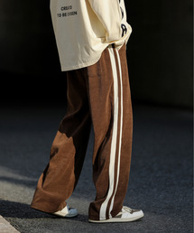 EFFECTION（エフェクション）の「【neos】ワイドシルエット ロゴ ライン カルゼ スウェット パンツ（スウェットパンツ）」