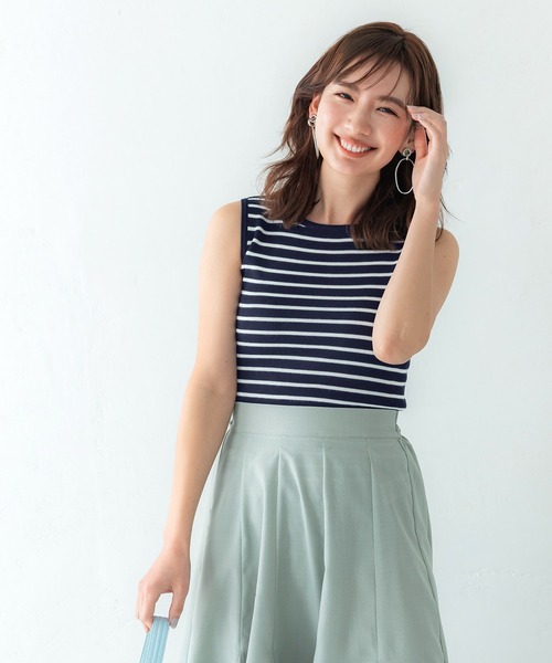 coca(coca)(コカ)の「ニットノースリーブトップス(タンクトップ・レディース・B/ブラック/ベージュ/A・S/M/L)」の5枚目の写真
