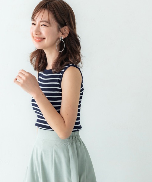 coca(coca)(コカ)の「ニットノースリーブトップス(タンクトップ・レディース・B/ブラック/ベージュ/A・S/M/L)」の7枚目の写真