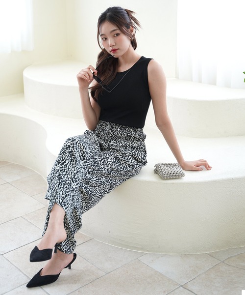 coca(coca)(コカ)の「ニットノースリーブトップス(タンクトップ・レディース・B/ブラック/ベージュ/A・S/M/L)」の11枚目の写真