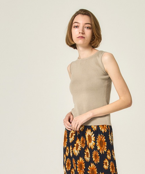 coca(coca)(コカ)の「ニットノースリーブトップス(タンクトップ・レディース・B/ブラック/ベージュ/A・S/M/L)」の14枚目の写真