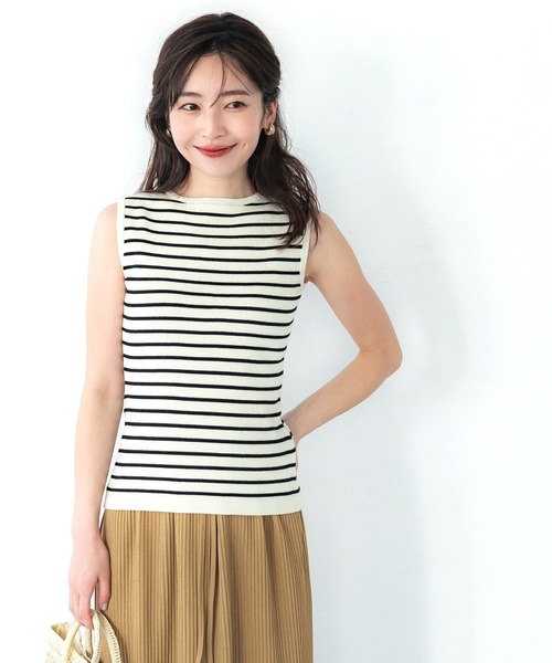 coca(coca)(コカ)の「ニットノースリーブトップス(タンクトップ・レディース・B/ブラック/ベージュ/A・S/M/L)」の15枚目の写真