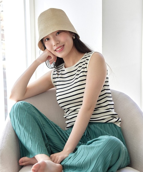coca(coca)(コカ)の「ニットノースリーブトップス(タンクトップ・レディース・B/ブラック/ベージュ/A・S/M/L)」の17枚目の写真