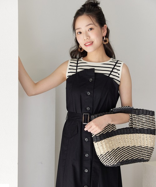 coca(coca)(コカ)の「ニットノースリーブトップス(タンクトップ・レディース・B/ブラック/ベージュ/A・S/M/L)」の18枚目の写真
