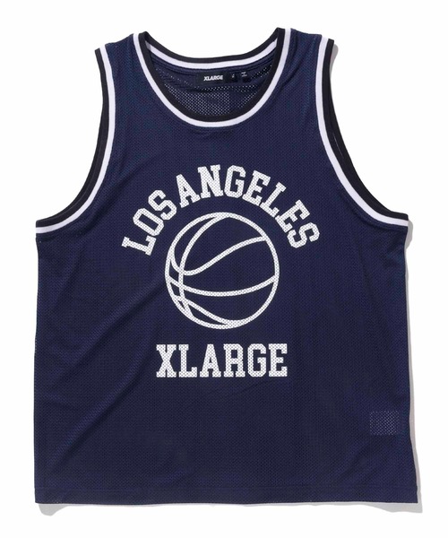 XLARGE(エクストララージ)の「XL BASKETBALL JERSEY(Tシャツ/カットソー・メンズ・ホワイト/ネイビー・M/L/XL)」の2枚目の写真