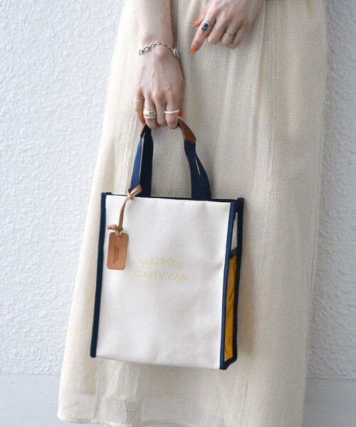 MAISON CANVVAS(メゾンキャンバス)の「【SHIPS any一部別注カラー】MAISON CANVVAS: キャンバス ミニ トートバッグ(トートバッグ・レディース・レッド/オフホワイト・ONE SIZE)」の10枚目の写真