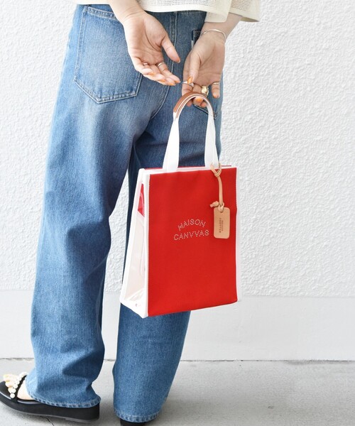 MAISON CANVVAS(メゾンキャンバス)の「【SHIPS any一部別注カラー】MAISON CANVVAS: キャンバス ミニ トートバッグ(トートバッグ・レディース・レッド/オフホワイト・ONE SIZE)」の11枚目の写真