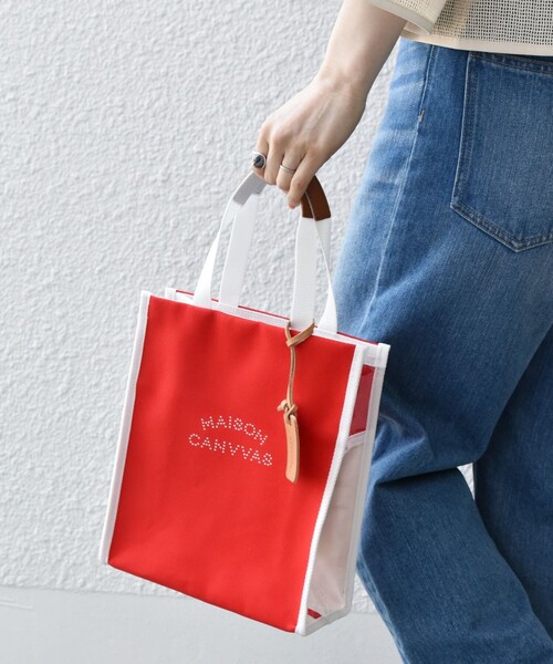 MAISON CANVVAS(メゾンキャンバス)の「【SHIPS any一部別注カラー】MAISON CANVVAS: キャンバス ミニ トートバッグ(トートバッグ・レディース・レッド/オフホワイト・ONE SIZE)」の12枚目の写真