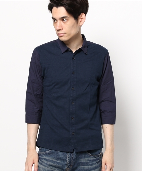 OUTLET（アウトレット）の「【Ciaopanic】天竺キリカエシャツ7S（シャツ/ブラウス・メンズ・ネイビー・MEDIUM/LARGE）」の5枚目の写真