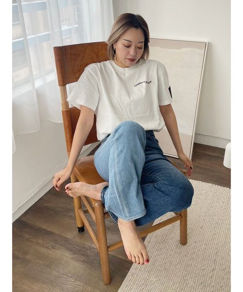 EVRIS（エヴリス）の「SIMPLEロゴBIG Tシャツ（Tシャツ/カットソー・レディース・ブラック/グレー/ホワイト・FREE）」の8枚目の写真