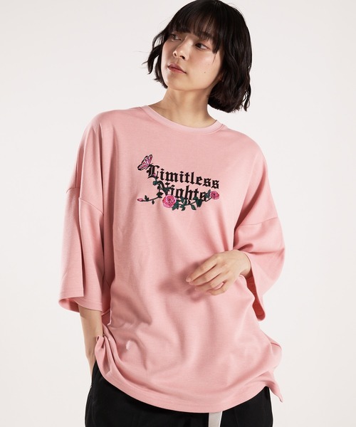 JACKROSE（ジャックローズ）の「JE-バタフライ＆フラワー・刺繍-TEE（Tシャツ/カットソー・メンズ・ホワイト/ブラック系その他2/パープル/ブラック/ホワイト系その他2/ピンク・M/L）」の6枚目の写真