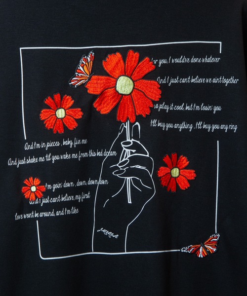 JACKROSE（ジャックローズ）の「JE-バタフライ＆フラワー・刺繍-TEE（Tシャツ/カットソー・メンズ・ホワイト/ブラック系その他2/パープル/ブラック/ホワイト系その他2/ピンク・M/L）」の14枚目の写真