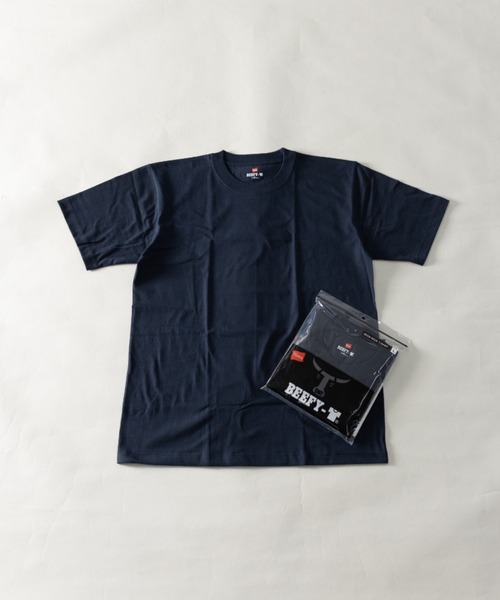 HANES（ヘインズ）の「Hanes ビーフィー ヘビーオンス クルーネック ショートスリーブ Ｔシャツ H5180（Tシャツ/カットソー・メンズ・ネイビー/ダークグレー/ダークグリーン/グリーン系/ホワイト/ダークパープル/ブラック/グレー・XL/L/M）」の8枚目の写真