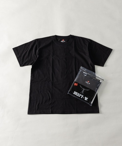 HANES（ヘインズ）の「Hanes ビーフィー ヘビーオンス クルーネック ショートスリーブ Ｔシャツ H5180（Tシャツ/カットソー・メンズ・ネイビー/ダークグレー/ダークグリーン/グリーン系/ホワイト/ダークパープル/ブラック/グレー・XL/L/M）」の3枚目の写真