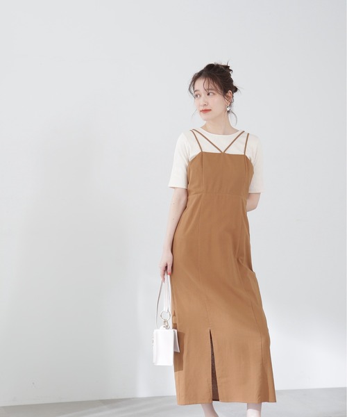 N.(N. Natural Beauty Basic)(エヌエヌナチュラルビューティーベーシック)の「◆コットンレーヨンキャミワンピース(ワンピース・レディース・オフホワイト/ブラック/ベージュ・MEDIUM)」の22枚目の写真