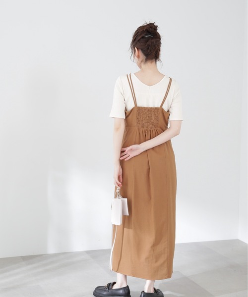 N.(N. Natural Beauty Basic)(エヌエヌナチュラルビューティーベーシック)の「◆コットンレーヨンキャミワンピース(ワンピース・レディース・オフホワイト/ブラック/ベージュ・MEDIUM)」の9枚目の写真