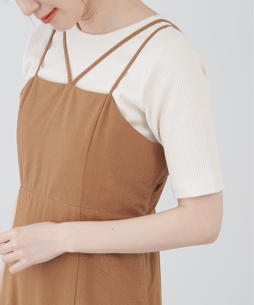 N.(N. Natural Beauty Basic)(エヌエヌナチュラルビューティーベーシック)の「◆コットンレーヨンキャミワンピース(ワンピース・レディース・オフホワイト/ブラック/ベージュ・MEDIUM)」の6枚目の写真