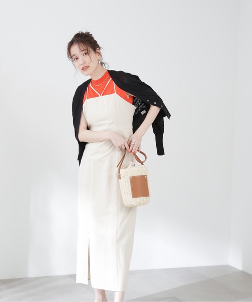 N.(N. Natural Beauty Basic)(エヌエヌナチュラルビューティーベーシック)の「◆コットンレーヨンキャミワンピース(ワンピース・レディース・オフホワイト/ブラック/ベージュ・MEDIUM)」の7枚目の写真