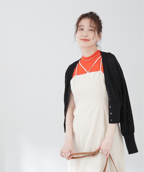 N.(N. Natural Beauty Basic)(エヌエヌナチュラルビューティーベーシック)の「◆コットンレーヨンキャミワンピース(ワンピース・レディース・オフホワイト/ブラック/ベージュ・MEDIUM)」の4枚目の写真