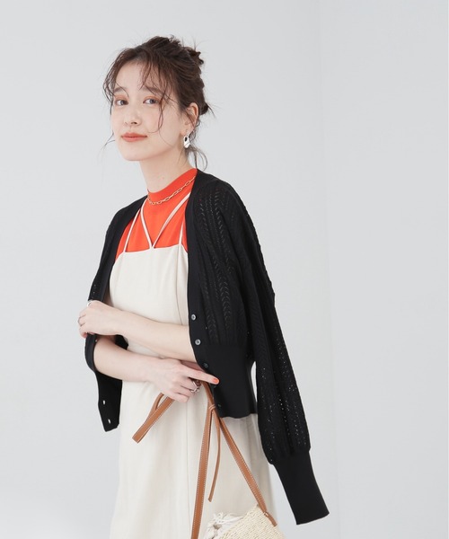 N.(N. Natural Beauty Basic)(エヌエヌナチュラルビューティーベーシック)の「◆コットンレーヨンキャミワンピース(ワンピース・レディース・オフホワイト/ブラック/ベージュ・MEDIUM)」の14枚目の写真