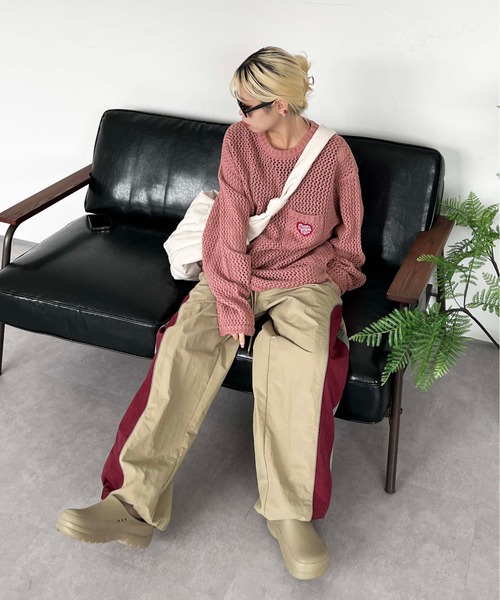 sedacle（セダクル）の「ポケットメッシュニットプルオーバー（ニット/セーター・メンズ・アイボリー/ブルー/ブラック/ライトグレー/ピンク・LARGE/MEDIUM）」の13枚目の写真