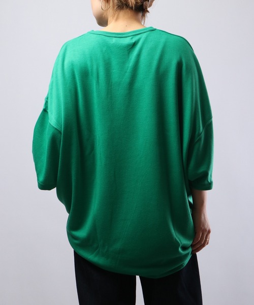 FUNALIVE(ファンアライブ)の「TRポンチオーバーサイズ半袖TEE(Tシャツ/カットソー・メンズ・グリーン/キャメル/チャコールグレー/ブラック/ホワイト/カーキ/ベージュ/ブラウン/グレー/ブルーグレー/ワイン/ライトピンク/ネイビー・FREE)」の22枚目の写真