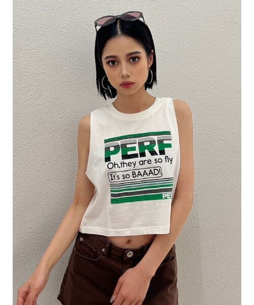 GYDA(ジェイダ)の「PROCESSING LOGOショートLOOSE タンクトップ(タンクトップ・レディース・オフホワイト/ブラック・FREE)」の14枚目の写真