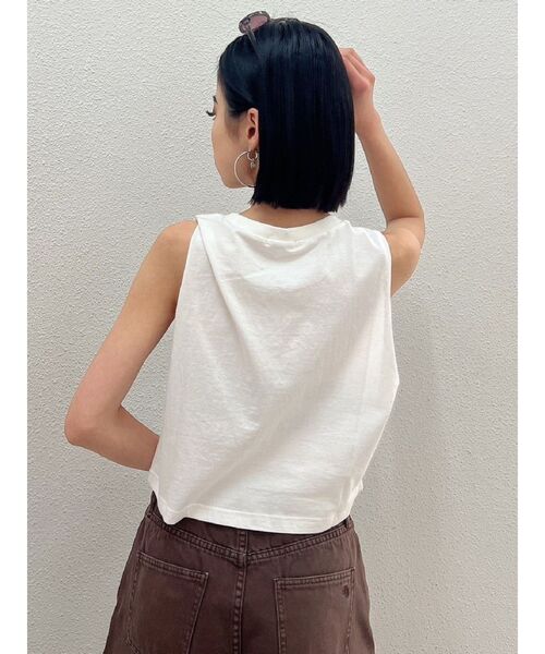 GYDA(ジェイダ)の「PROCESSING LOGOショートLOOSE タンクトップ(タンクトップ・レディース・オフホワイト/ブラック・FREE)」の15枚目の写真