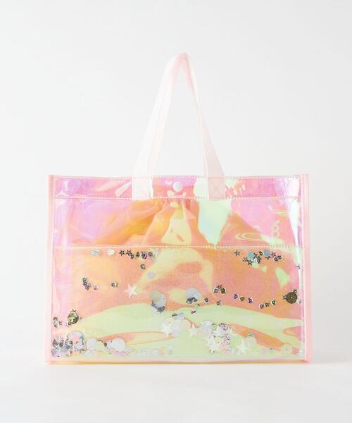 green label relaxing（グリーンレーベルリラクシング）の「GLR プールバッグ スパンコール（トートバッグ・キッズ・ライトブルー/ライトピンク・FREE）」の2枚目の写真