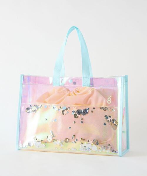 green label relaxing（グリーンレーベルリラクシング）の「GLR プールバッグ スパンコール（トートバッグ・キッズ・ライトブルー/ライトピンク・FREE）」の20枚目の写真