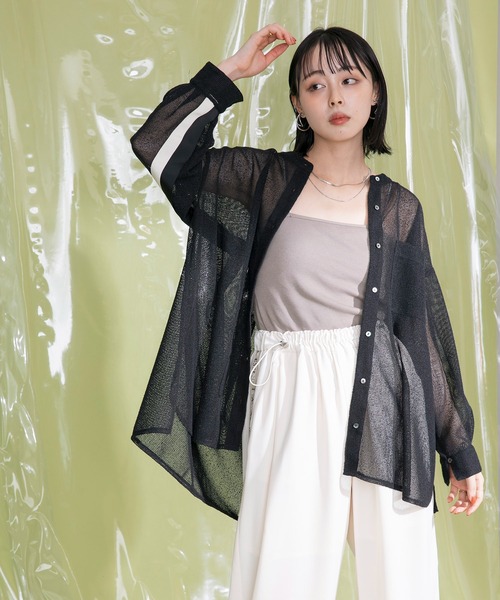 Eimee Law（エイミーロウ）の「ヨークテープメッシュシャツ（シャツ 