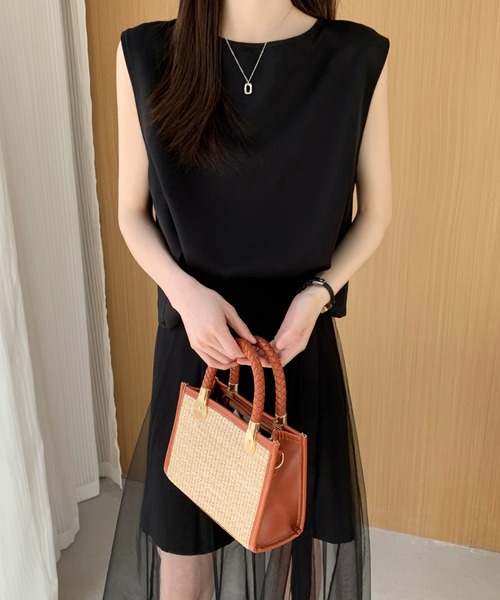 ABITOKYO(アビトーキョー)の「ノースリーブブラウス&シアーメッシュスカパンセットアップ(セットアップ・レディース・ホワイト/ブラック/ブラウン・S/M)」の12枚目の写真