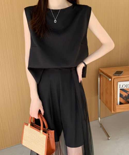 ABITOKYO(アビトーキョー)の「ノースリーブブラウス&シアーメッシュスカパンセットアップ(セットアップ・レディース・ホワイト/ブラック/ブラウン・S/M)」の20枚目の写真