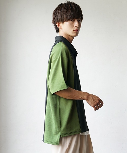 MinoriTY(マイノリティ)の「【MinoriTY】さらさら梨地素材バイカラー切り替えビッグポロシャツ 半袖ポロシャツ オーバーサイズ メンズ ルーズシルエット 夏服(ポロシャツ・メンズ・ベージュ/ホワイト/ブラック・S/M/L)」の15枚目の写真