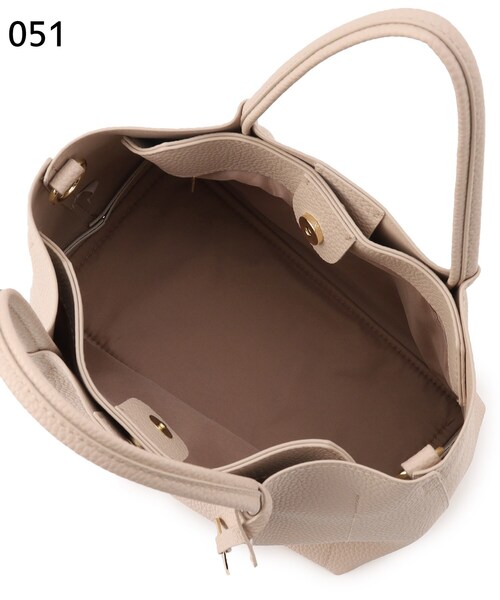 index（インデックス）の「◆【2WAY/軽量】フェイクレザーミドルサイズトートバッグ（トートバッグ・レディース・ライトベージュ/ライトグレー/ブラック・00）」の15枚目の写真