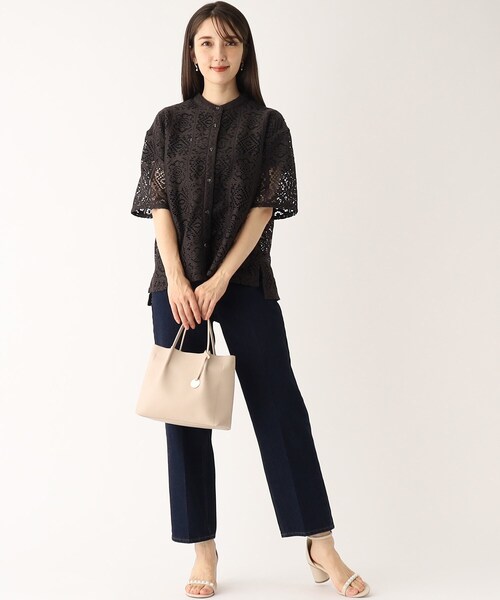 index（インデックス）の「◆【2WAY/軽量】フェイクレザーミドルサイズトートバッグ（トートバッグ・レディース・ライトベージュ/ライトグレー/ブラック・00）」の10枚目の写真