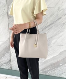 index | 【2WAY/軽量】フェイクレザーミドルサイズトートバッグ(トートバッグ)