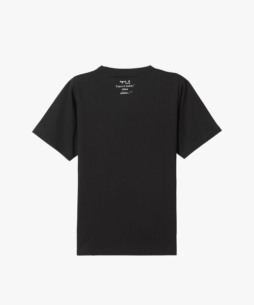 agnes b.（アニエスベー）の「コットン プリント 半袖 アーティスト Tシャツ "Godlis"（Tシャツ/カットソー・レディース・ブラック・SMALL/MEDIUM/LARGE/X-LARGE）」の4枚目の写真