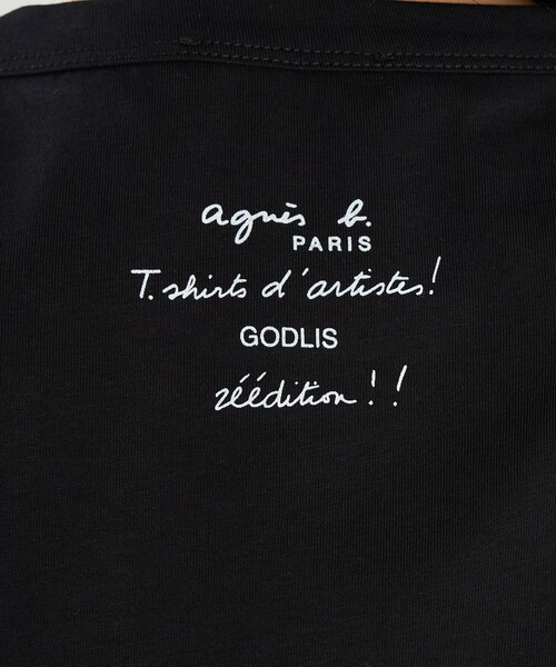 agnes b.(アニエスベー)の「コットン プリント 半袖 アーティスト Tシャツ "Godlis"(Tシャツ/カットソー・レディース・ブラック・SMALL/MEDIUM/LARGE/X-LARGE)」の5枚目の写真