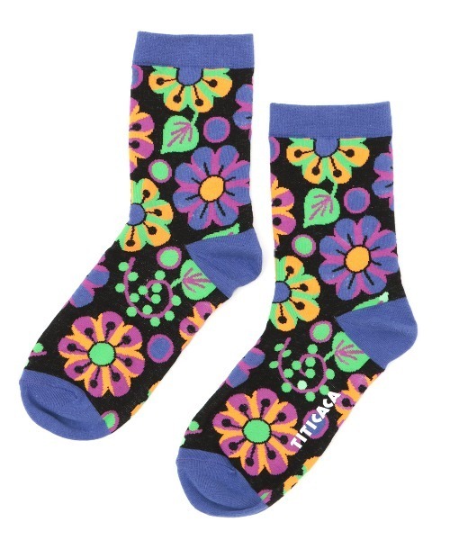 チチカカ（チチカカ）の「アヤクーチョモチーフソックス 23-25cm（ソックス/靴下・レディース・ブルー/ブラック/オリーブ・FREE）」の4枚目の写真