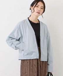 ‘’NICOLE CLUB’’ 80s ジップアップブルゾン　短丈 メランジダブルフェイスジップアップブルゾン[品番：NICW0006980