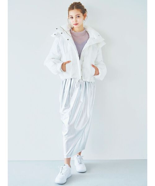 dazzlin（ダズリン）の「パフボリュームダウンライクジャケット（ダウンジャケット/コート・レディース・ブラック/オフホワイト/ピンク/イエロー/ベビーピンク・FREE）」の12枚目の写真