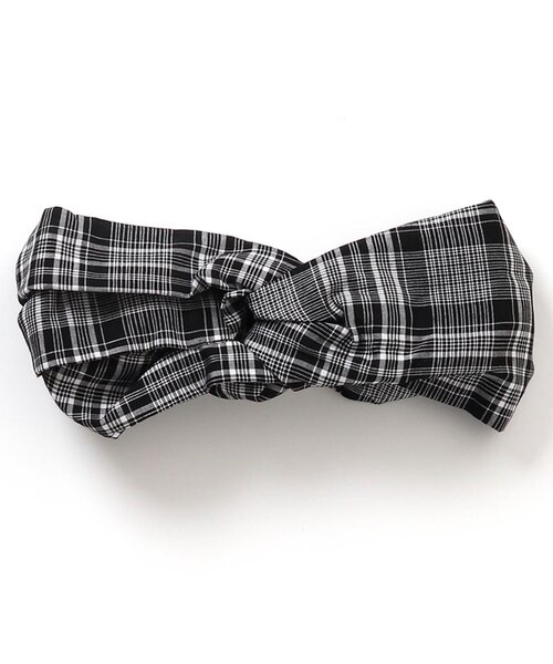 apres les cours（アプレレクール）の「ツイストヘアバンド（ヘアバンド・キッズ・ベージュ/ブラック/チェック・56）」の3枚目の写真