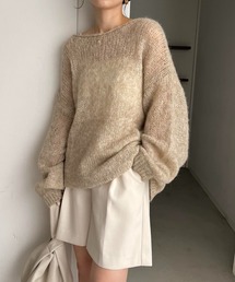 CAPRICIEUX LE'MAGE | 段違い透かし編みプルオーバー(ニット/セーター)