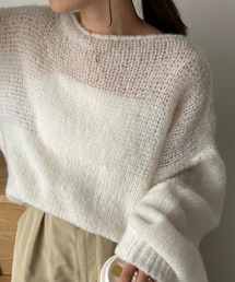 CAPRICIEUX LE'MAGE | 段違い透かし編みプルオーバー(ニット/セーター)