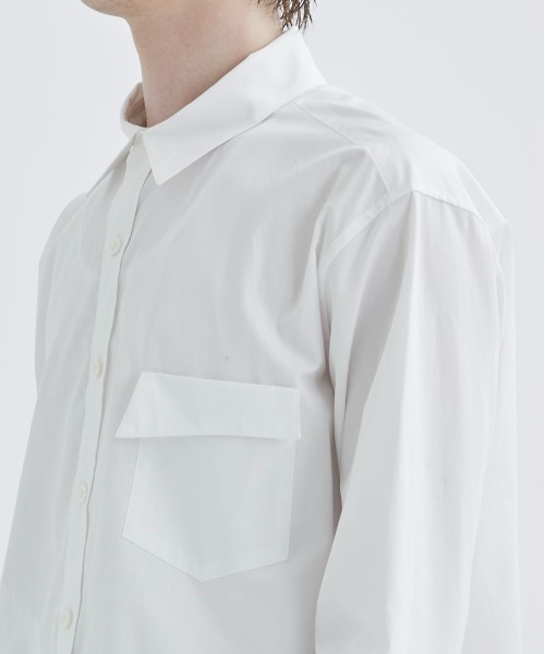 sulvam(サルバム)の「【sulvam/サルバム】BODY OVERLAP STAND COLLAR SHIRT(シャツ/ブラウス・メンズ・ホワイト/ブラック・SMALL/MEDIUM)」の13枚目の写真
