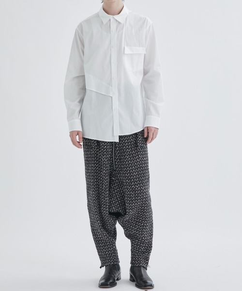 トップス sulvam Body Overlap Stand Collar Shirt セール】【sulvam/サルバム】BODY OVERLAP STAND COLLAR SHIRT（シャツ